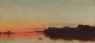 ジョン・フレデリック・ケンセット Painting - トワイライト・オン・ザ・サウンド ダリエン コネチカット ルミニズム 海景 ジョン・フレデリック・ケンセット